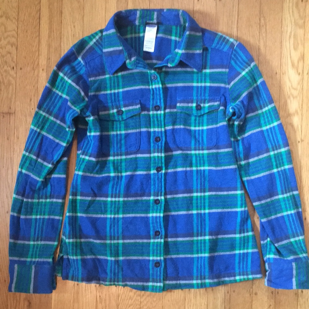 Patagonia Blue Flannel Button-up Top